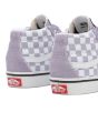 Zapatillas Vans Sk8-Mid Reissue Checkerboard con cierre de velcro lavanda para bebé posterior