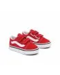 Zapatillas Vans TD Old Skool rojas con velcro para niños de 1 a 4 años frontal