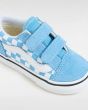Zapatillas con cierre adherente Vans Old Skool V Color Theory Checkerboard Azules para bebé 1-4 años velcro doble