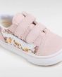 Zapatillas con cierre adherente Vans Old Skool V Rosa Floral para niña 1-4 años doble velcro
