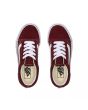 Zapatillas para niño Vans Old Skool en color granate y banda lateral sidestripe blanca superior