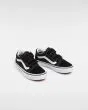 Zapatillas Vans Uy Old Skool negras con banda sidestripe blanca y cierre de velcro para niños 4 a 8 años frontal