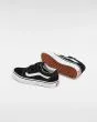 Zapatillas Vans Uy Old Skool negras con banda sidestripe blanca y cierre de velcro para niños 4 a 8 años suela