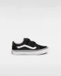 Zapatillas Vans Uy Old Skool negras con banda sidestripe blanca y cierre de velcro para niños 4 a 8 años
