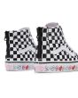 Zapatillas Vans UY SK8-Hi con cremallera Candy Hearts checkerboard para niños de 4 a 8 años posterior