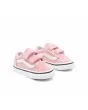 Zapatillas con cierre adherente Vans Old Skool Rosas y Blancas para niñas de 1 a 4 años frontal