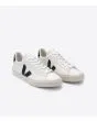 Zapatillas ecológicas Veja Campo Chromefree blancas con detalles en negro Unisex frontal 