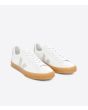 Zapatillas Ecológicas Veja Campo Chromefree White Natural Natural blancas con detalles en beige Unisex frontal