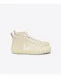 Zapatillas altas ecológicas Veja Nova HT Canvas Butter White Butter Sole beige con logo y cordones blancos para hombre
