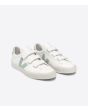 Zapatillas ecológicas Veja Recife Chromefree con cierre de velcro blancas con detalles en verde Unisex frontal