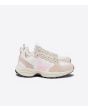 Zapatillas Ecológicas Veja Venturi Alveomesh Gravel Petale grises con logo rosa 