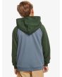 Niño con Sudadera polar con capucha y cremallera Quiksilver Easy Day Youth Verde y Azul posterior