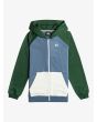 Sudadera polar con capucha y cremallera Quiksilver Easy Day Youth Verde y Azul para niños de 8-16 años