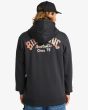Hombre con sudadera de capucha tipo chaqueta Billabong Foundation Negra serigrafía espalda