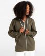 Mujer con sudadera de capucha y cremallera Element Cornell Classic verde militar