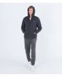 Hombre con Sudadera polar con capucha y cremallera Hurley Fastlane Burrito Gris frontal
