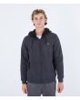 Hombre con Sudadera polar con capucha y cremallera Hurley Fastlane Burrito Gris