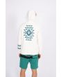 Sudadera con capucha y cremallera Hurley Oceancare Totem blanca para hombre posterior
