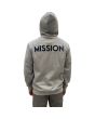 Sudadera con capucha y cremallera Mission Contrast Zip gris para hombre posterior
