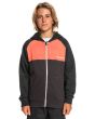 Niño con Sudadera de capucha y cierre de cremallera Quiksilver Easy Day naranja y negra frontal