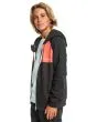 Niño con Sudadera de capucha y cierre de cremallera Quiksilver Easy Day naranja y negra lateral 