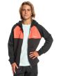 Niño con Sudadera de capucha y cierre de cremallera Quiksilver Easy Day naranja y negra