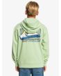 Niño con sudadera de capucha y cremallera Quiksilver Retro Fade Youth verde espalda