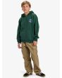 Niño con sudadera de capucha y cremallera Quiksilver Graphic Zip Verde corte regular