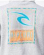 Niño con sudadera de capucha y cremallera Rip Curl Cut Out gris  estampado espalda