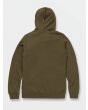 Sudadera de forro polar con capucha y cremallera Volcom Iconic Stone verde militar para niño posterior