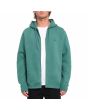 Hombre con sudadera de capucha y cremallera Volcom Single Stone Sea Green abierta