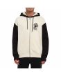 Hombre con sudadera de capucha y cremallera Volcom Watanite blanca y negra