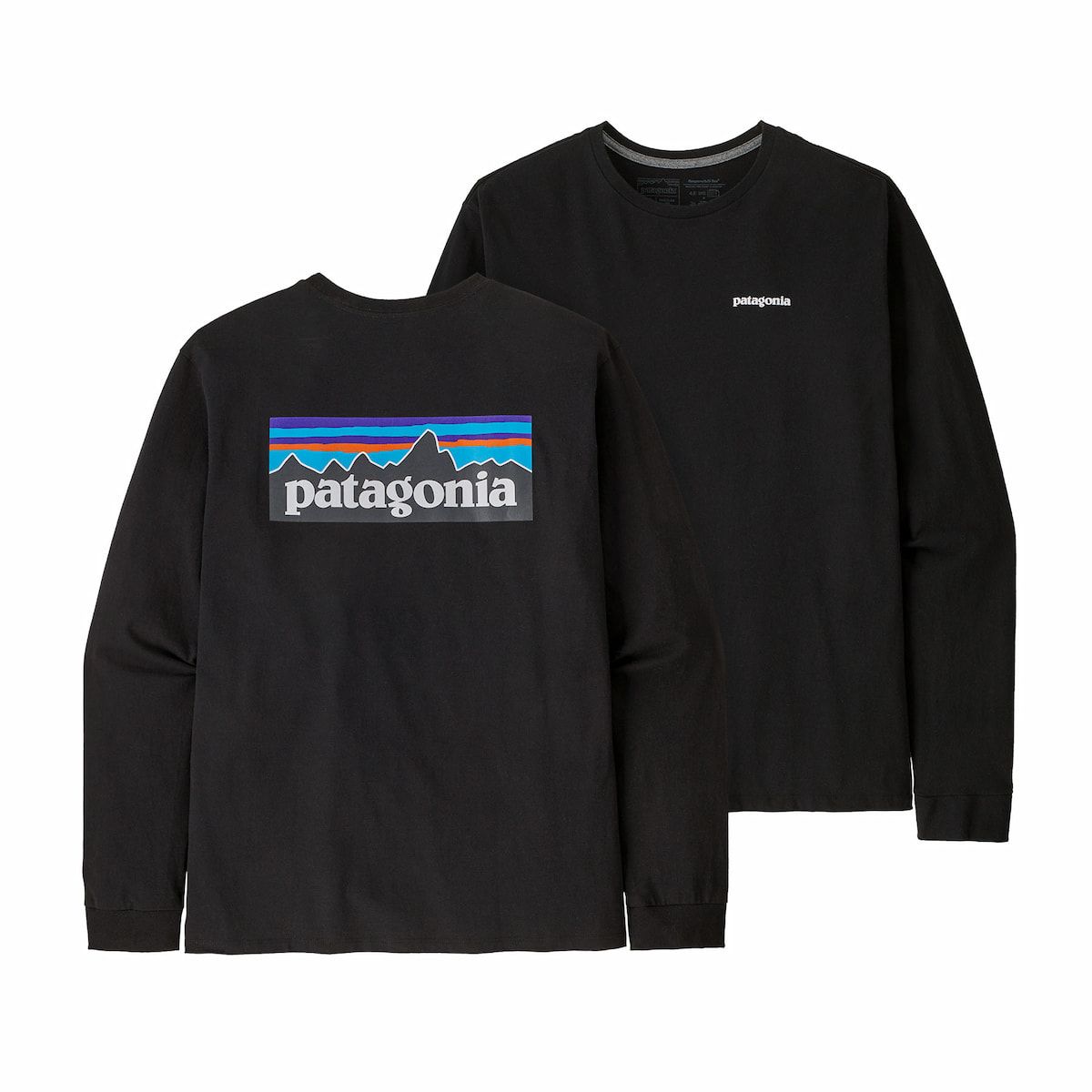 Camiseta Patagonia M s LS P 6 Logo Responsibili Tee Negra Mission Surf Shop