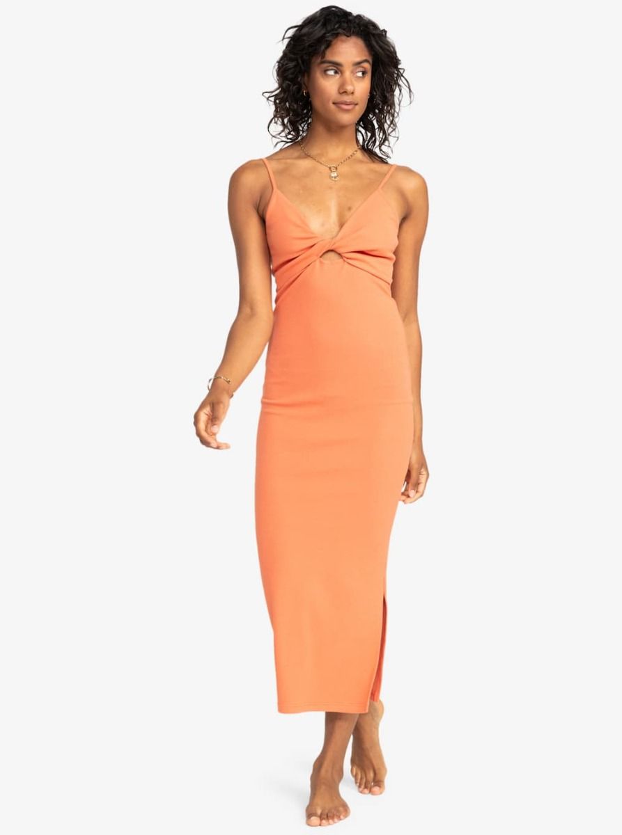 Vestido Midi Roxy Wavey Lady Apricot Brandy Mujer Mission Surf Shop