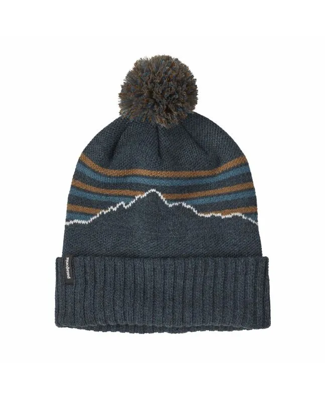 Gorro Patagonia Powder Town Beanie Fitz Roy Stripe Knit Smolder Blue Unisex