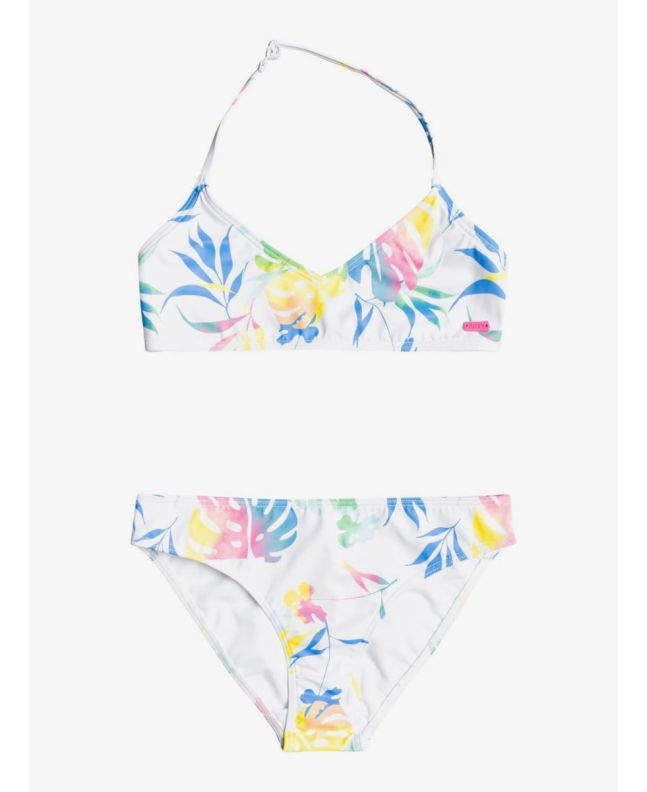 Conjunto de top y braguita de bikini Roxy Good Romance blanco floral para chica 8 a 16 años