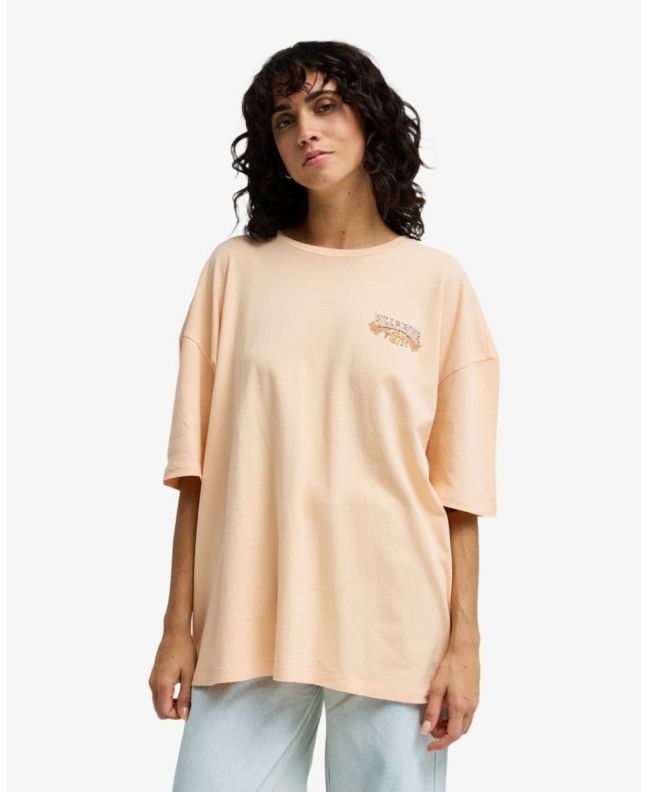 Mujer con Camiseta de manga corta Billabong Waterfall color melocotón