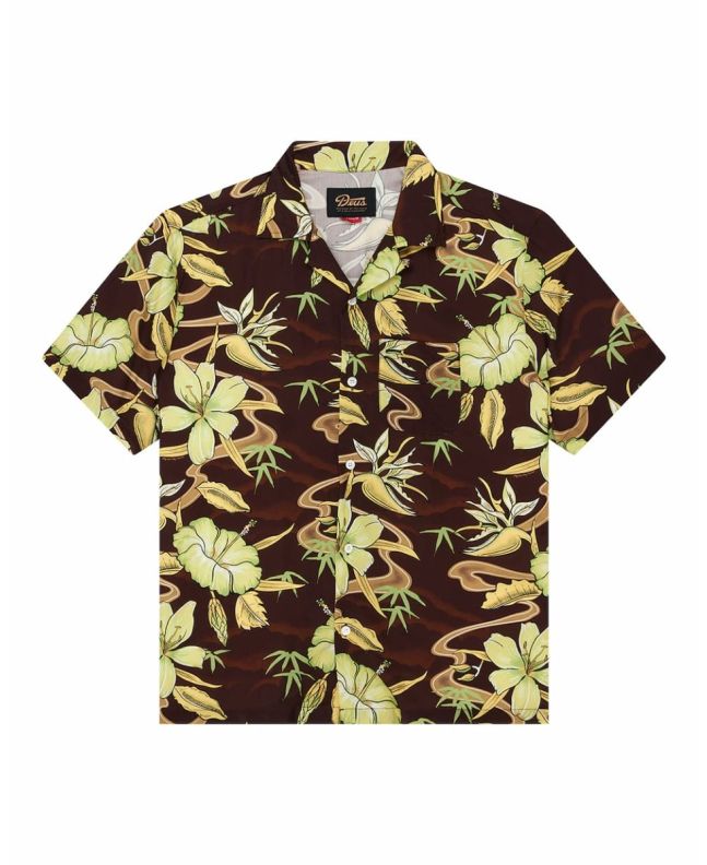 Camisa de manga corta Deus Ex Machina Broadus Shirt Marrón para hombre