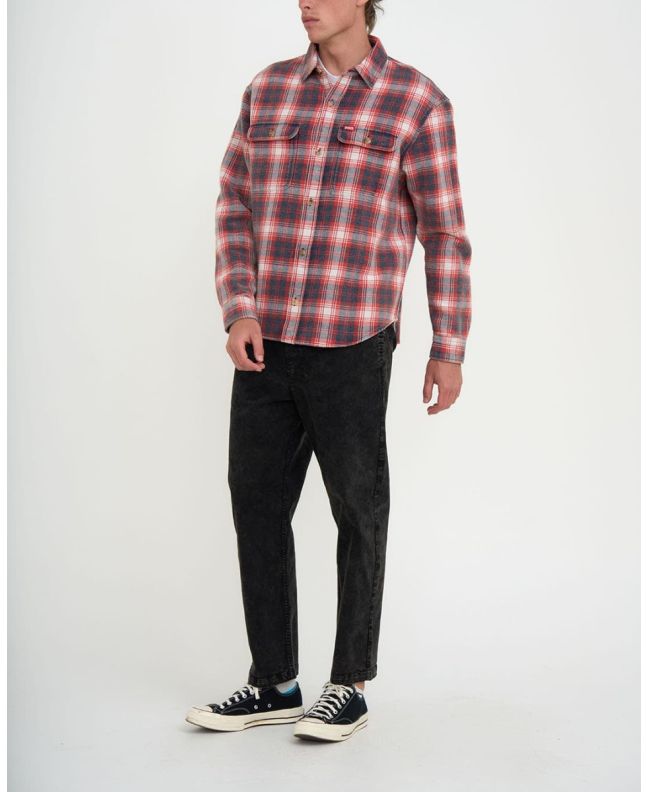Hombre con Camisa de franela Deus Ex Machina Vacay Check Roja