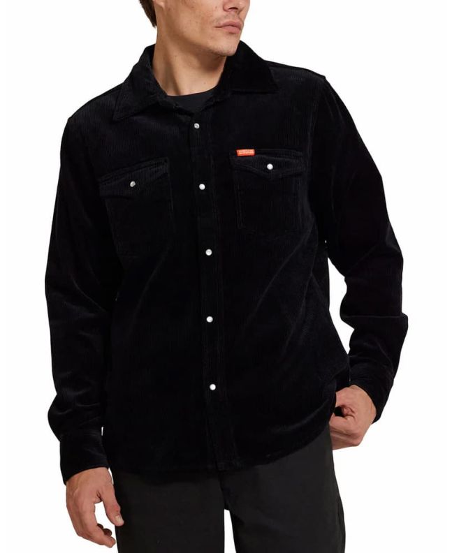 Hombre con Camisa de pana Deus Ex Machina Western Cord Negra