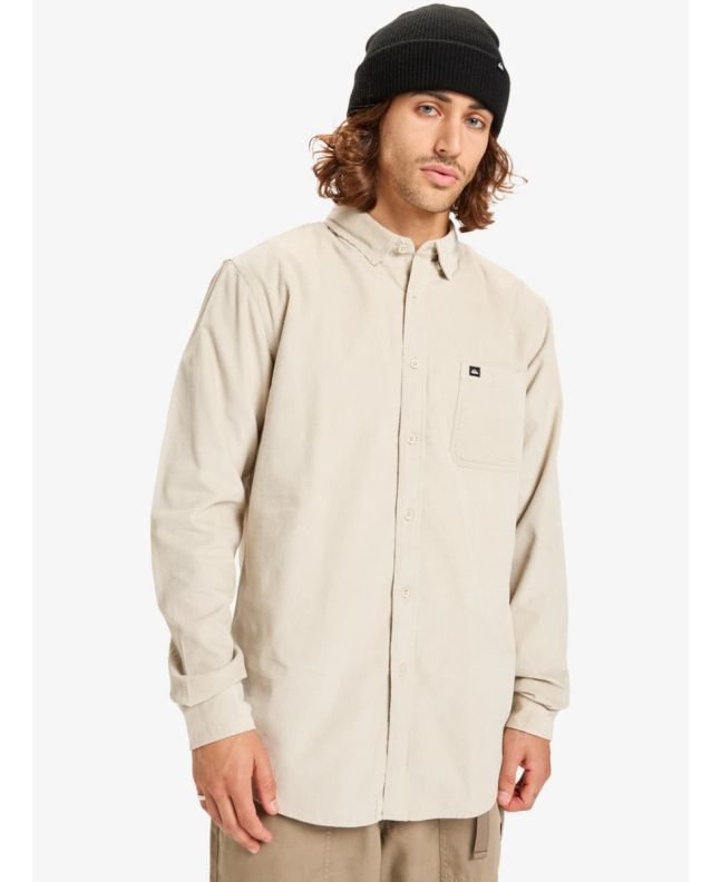Hombre con camisa de pana Quiksilver Smoke Trail Cord Beige 