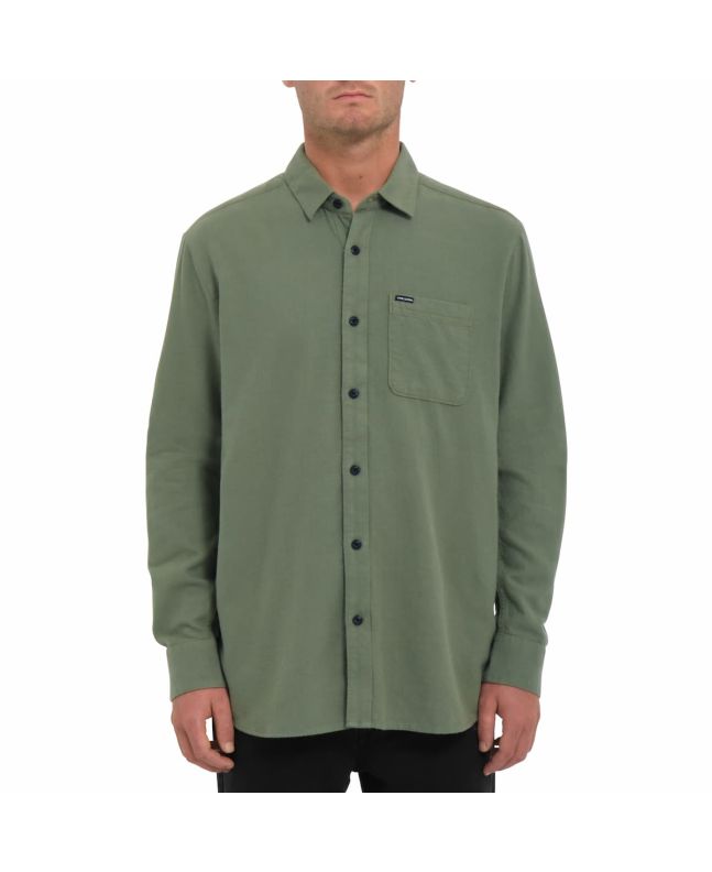 Hombre con camisa de manga larga Volcom Caden Solid Verde