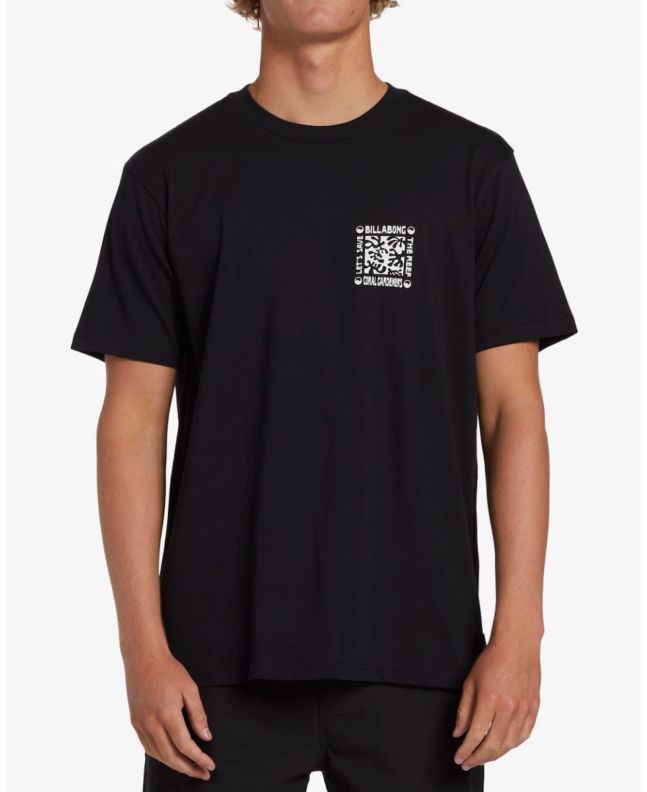 Hombre con camiseta orgánica de manga corta Billabong Coral Gardeners Horizon Negra