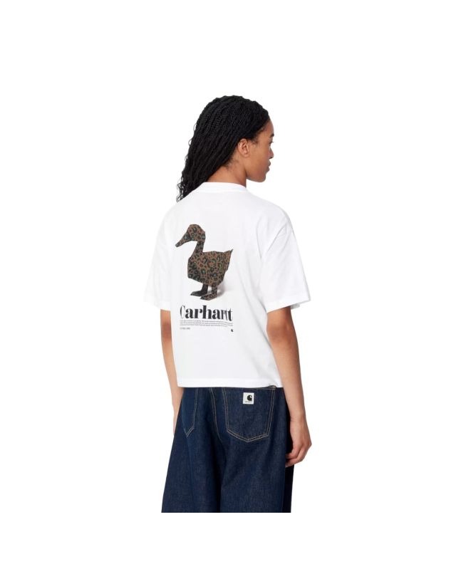 Mujer con Camiseta orgánica de manga corta Carhartt WIP W' Fold Leo SS Blanca