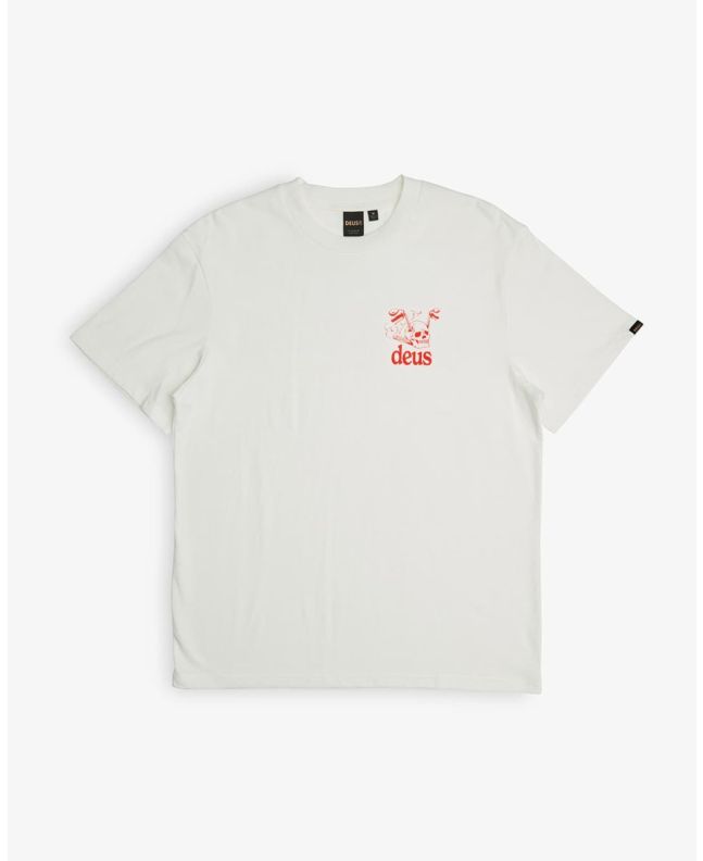 Camiseta de manga corta Deus Ex Machina Crossroad Blanco Vintage para hombre