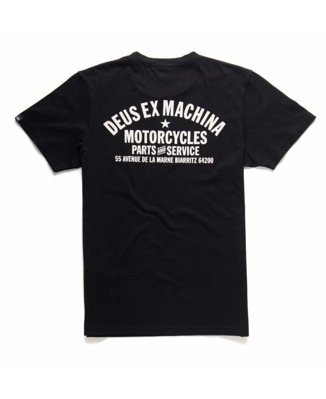 Camiseta de Manga Corta Deus Ex Machina Biarritz Address negra para Hombre