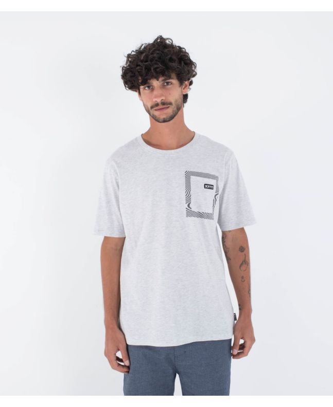 Hombre con Camiseta de manga corta con bolsillo Hurley Psycho Blanco Jaspeado