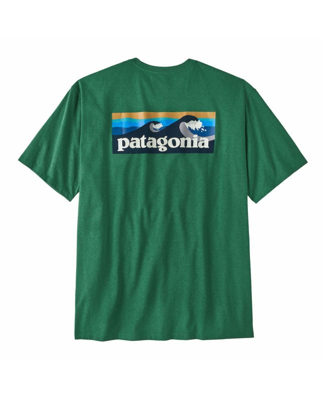 Camiseta de manga corta con bolsillo Patagonia Boardshort Logo Pocket Responsibili-Tee Verde para hombre