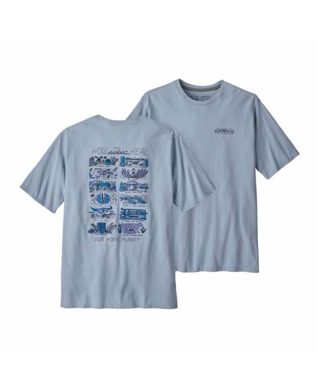 Camiseta de manga corta Patagonia Men's How To Heal Responsibili-Tee azul vapor para hombre 