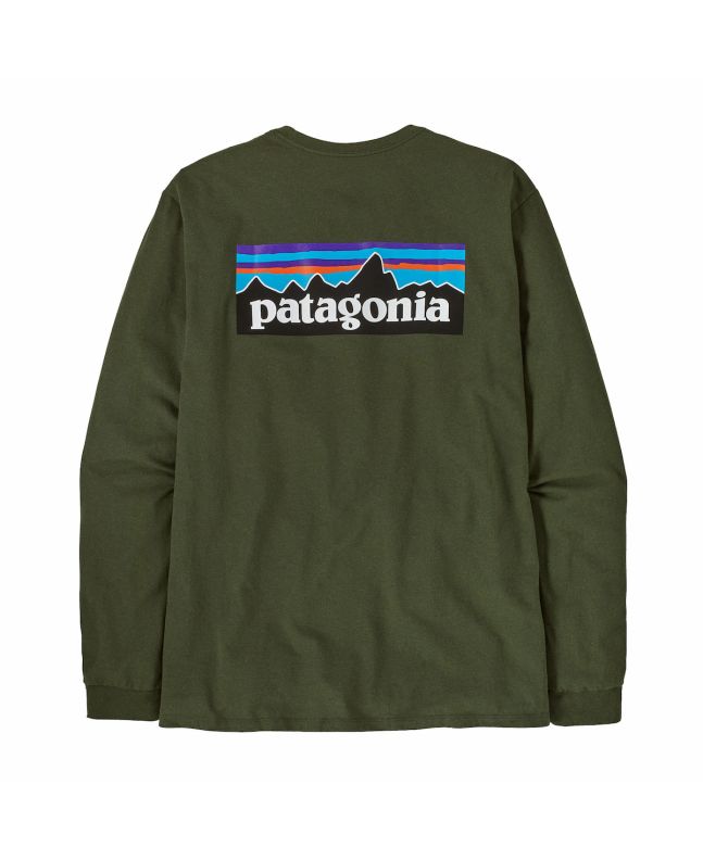 Camiseta de manga larga Patagonia M's LS P-6 Logo Responsibili-Tee Torrey Pine Green para hombre